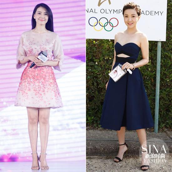 高圓圓、郭采潔示范一字鞋