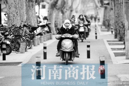 金水路防疫路附近，路樁間距很小，電動(dòng)車經(jīng)過(guò)時(shí)要很小心才能避開