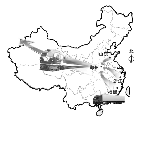 　未來將有更多沿海城市的貨物集中到鄭州，然后搭乘鄭歐班列出口歐洲。扈森 制圖