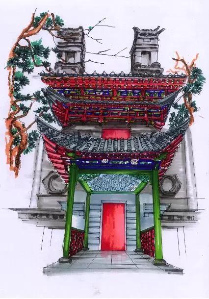 明艷的紅、生機(jī)的綠、深沉的藍(lán)、古樸的灰，足見博雅樓的獨(dú)特韻味。