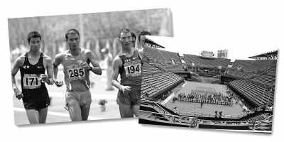 左圖:5月10日,遼寧隊選手耿志耀(左一)在十二運男子50公里競走比賽中。 　　新華社記者 李 鋼攝 　　右圖:6月10日,十二運網(wǎng)球團體賽在大連正式開拍,部分比賽遭遇了“零觀眾”的尷尬場面。 　　人民視覺