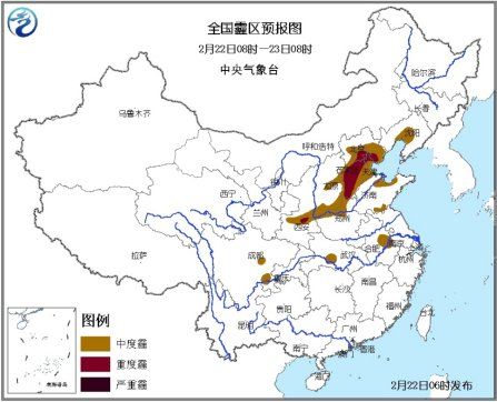 全國霾區(qū)預(yù)報(bào)圖。