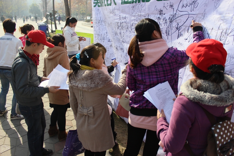 志愿者在認真的介紹活動 志愿者在認真的介紹活動