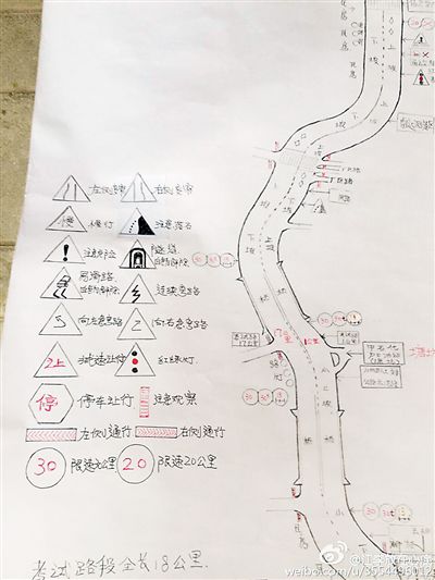 大叔手繪7米長卷，為考“科目三”真是拼了