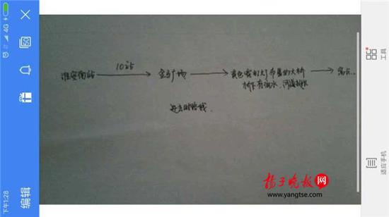 警方根據(jù)這兩張手繪地圖，動(dòng)用300余人次警力終于將林芳找到。（圖由淮安警方提供）