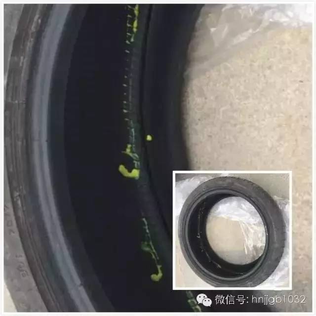 輪胎凈是包，輪胎內(nèi)部斷裂一圈。