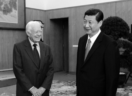 2012年12月13日，中共中央總書(shū)記習(xí)近平在中南海會(huì)見(jiàn)美國(guó)前總統(tǒng)卡特