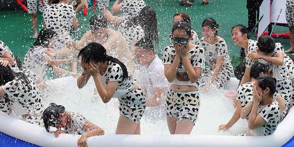 杭州百名辣媽穿奶牛比基尼潑奶 杭州百名辣媽穿奶牛比基尼潑奶