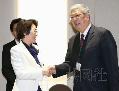 3月15日下午，日本防災(zāi)擔(dān)當(dāng)相山谷惠理子與中國民政部長李立國（右）會談。