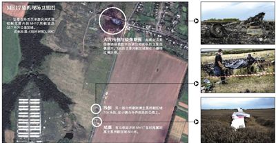 馬航MH17客機(jī)殘骸照片顯示，其機(jī)身上有許多細(xì)小孔洞。多名專家分析稱，這些孔洞或是飛機(jī)被導(dǎo)彈爆炸后飛散的彈片擊中所致。