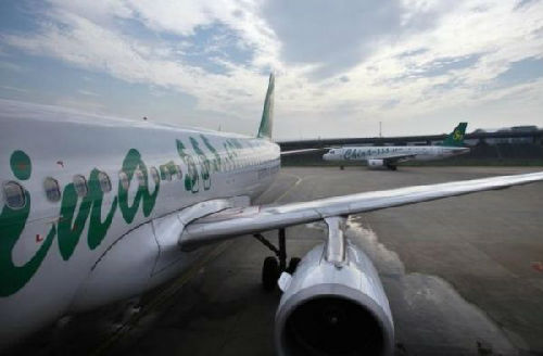 資料圖片：上海虹橋機場?？康囊患艽呵锖娇湛蜋C。（圖片來源：路透社）