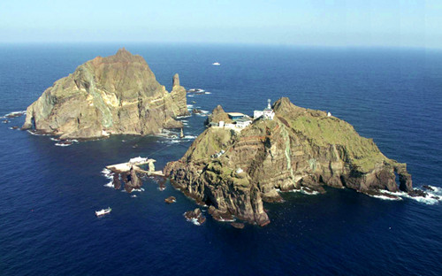 資料圖：日韓爭議島嶼，韓國稱“獨島”，日本稱“竹島”。