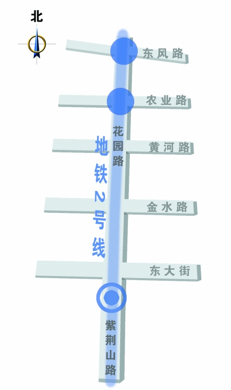 鄭州地鐵2號(hào)線(xiàn)一期工程?hào)|大街站位置初定